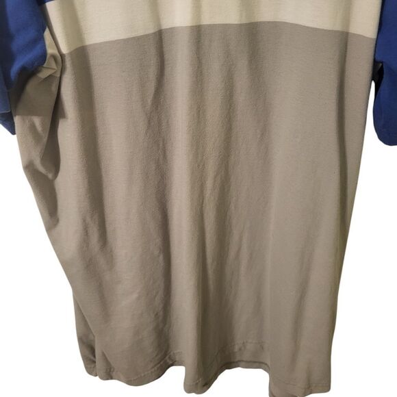 The Foundry Blue Beige Color Block Men's Polo, Big & Tall 2XLT - Picture 4 of 7